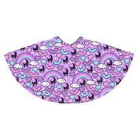Rainbow Spooky Bats Purple Skater Skirt - Thumbnail 5