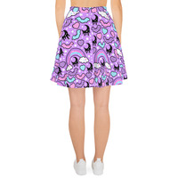 Rainbow Spooky Bats Purple Skater Skirt - Thumbnail 11