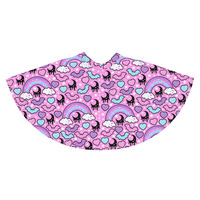 Rainbow Spooky Bats Pink Skater Skirt - Thumbnail 5