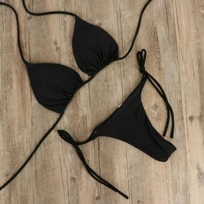 Women bikini set sexy halter neck strap thong women swimsuit set