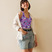 Rainbow Spooky Bats Purple Crop Top - Thumbnail 2