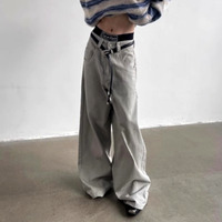 Stunning Punk Oversize Wide-leg Washed Jeans For Men Women Streetwear Rave Amazing - Thumbnail 5