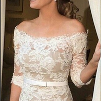 Wedding Dress,Wedding Dresses,Lace Wedding Dresses,Half Sleeve Wedding Dresses,Boat Neck Wedding Dresses,1794 - Thumbnail 6
