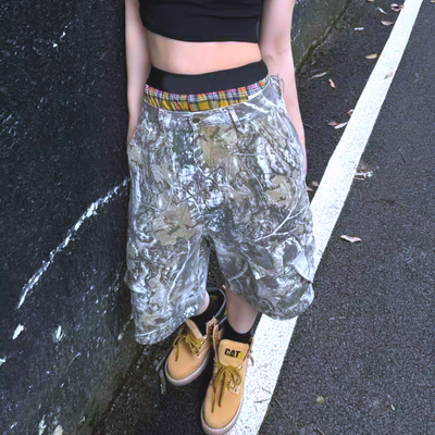 Free shipping-baggy realtree camo shorts