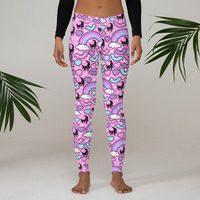 Rainbow Spooky Bats Pink Leggings - Thumbnail 11