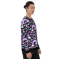 Rainbow Spooky Bats Black Unisex Sweatshirt - Thumbnail 11