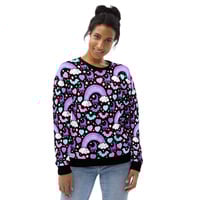 Rainbow Spooky Bats Black Unisex Sweatshirt - Thumbnail 19