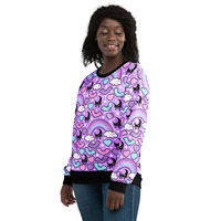 Rainbow Spooky Bats Purple Unisex Sweatshirt - Thumbnail 1