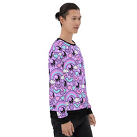 Rainbow Spooky Bats Purple Unisex Sweatshirt - Thumbnail 10
