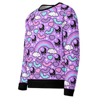 Rainbow Spooky Bats Purple Unisex Sweatshirt - Thumbnail 19
