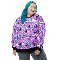 Rainbow Spooky Bats Purple Unisex Sweatshirt - Thumbnail 23