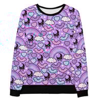Rainbow Spooky Bats Purple Unisex Sweatshirt - Thumbnail 26