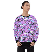 Rainbow Spooky Bats Purple Unisex Sweatshirt - Thumbnail 28