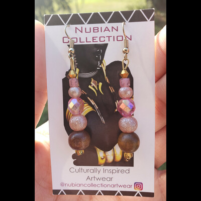 PINK PRINCESS 👑 💕 HANDMADE EARRINGS By Nubian Collection Artwear 👑 