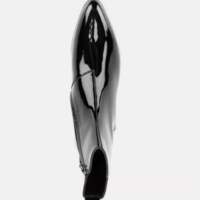 Handmade men black patent chelsea boots, zipper ankle office boots for mens - Thumbnail 2