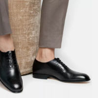 New Black Leather Brogue Formal Handmade Dress Shoes, Oxford Shoes, Office Shoes - Thumbnail 2