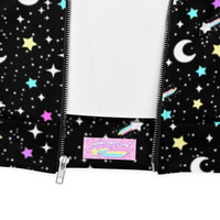 Starry Glitter Black Unisex Bomber Jacket - Thumbnail 9