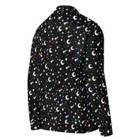 Starry Glitter Black Unisex Bomber Jacket - Thumbnail 15