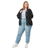 Starry Glitter Black Unisex Bomber Jacket - Thumbnail 21