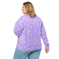 Starry Glitter Purple Unisex Bomber Jacket - Thumbnail 2