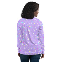 Starry Glitter Purple Unisex Bomber Jacket - Thumbnail 5