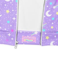 Starry Glitter Purple Unisex Bomber Jacket - Thumbnail 9