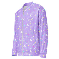 Starry Glitter Purple Unisex Bomber Jacket - Thumbnail 12