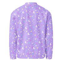 Starry Glitter Purple Unisex Bomber Jacket - Thumbnail 13