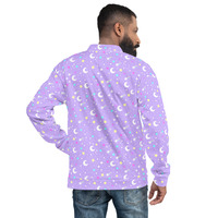 Starry Glitter Purple Unisex Bomber Jacket - Thumbnail 16