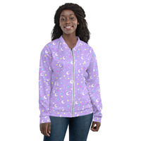 Starry Glitter Purple Unisex Bomber Jacket - Thumbnail 23