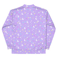 Starry Glitter Purple Unisex Bomber Jacket - Thumbnail 26