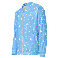 Starry Glitter Blue Unisex Bomber Jacket - Thumbnail 7