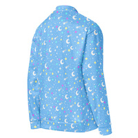 Starry Glitter Blue Unisex Bomber Jacket - Thumbnail 8