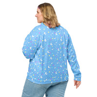 Starry Glitter Blue Unisex Bomber Jacket - Thumbnail 10