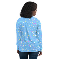 Starry Glitter Blue Unisex Bomber Jacket - Thumbnail 13