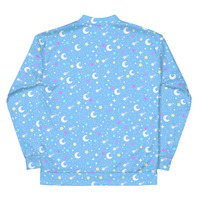 Starry Glitter Blue Unisex Bomber Jacket - Thumbnail 27