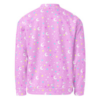 Starry Glitter Pink Unisex Bomber Jacket - Thumbnail 6