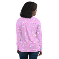 Starry Glitter Pink Unisex Bomber Jacket - Thumbnail 13