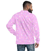 Starry Glitter Pink Unisex Bomber Jacket - Thumbnail 18