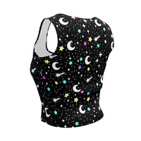 Starry Glitter Black Crop Top - Thumbnail 2
