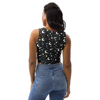Starry Glitter Black Crop Top - Thumbnail 10