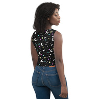 Starry Glitter Black Crop Top - Thumbnail 14