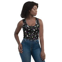 Starry Glitter Black Crop Top - Thumbnail 15