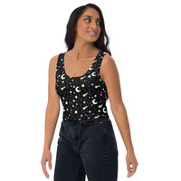 Starry Glitter Black Crop Top - Thumbnail 16