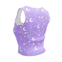 Starry Glitter Purple Crop Top - Thumbnail 2