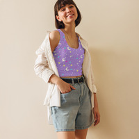 Starry Glitter Purple Crop Top - Thumbnail 3