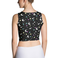 Starry Glitter Black Crop Top - Thumbnail 23