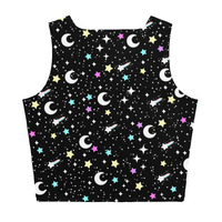Starry Glitter Black Crop Top - Thumbnail 24