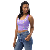 Starry Glitter Purple Crop Top - Thumbnail 8