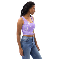 Starry Glitter Purple Crop Top - Thumbnail 9